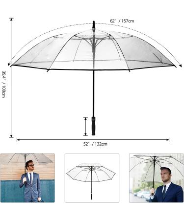 BAGAIL Golf Umbrella 62 Inch - Large Double Canopy Vented, Automatic Open Stick Umbrella for Men and Women - Clear Design - Buy Online on GoSupps.com