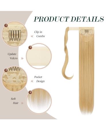 Buy Fish Long Smooth Ponytail Hair Extension - 60cm Synthetic Braid for Women & Girls - Strawberry Blonde Bleach Blonde 27/613# - International Shipping Available - Buy Online on GoSupps.com
