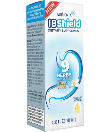 IBShield Glycerin Tincture 100ml | Supports Healthy Gastrointestinal Function | 9 Herb Blend | Chamomile, Iberis Amara, Angelica, Caraway, Celandine, Licorice, Lemon Balm, Mary's Thistle & Peppermint