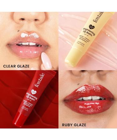 Foxtale Brightening SPF30 Lip Balm | Pack of 2 | Peptides Vitamin C & Hyaluronic Acid | Brightens Lips | Reduces Pigmentation | Hydrates Lips | Tinted Lip Balms - Ruby & Clear Glaze | 24 gm - Buy Online on GoSupps.com