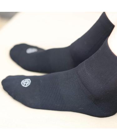 Compression Low Calf Crew Socks for Plantar Fasciitis & Arch Support - Black, Large - 1 Pair - Buy Online on GoSupps.com