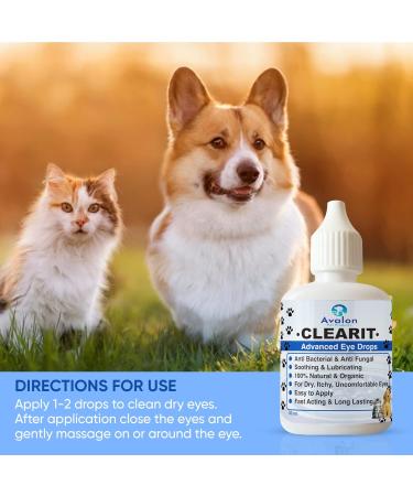 CLEARIT Pet/Dog/Cat Super Effective Advanced Eye Drops 30ml Anti Bacterial Soothing Lubricating 100% Natural & Organic Support Eye Function - Buy Online on GoSupps.com