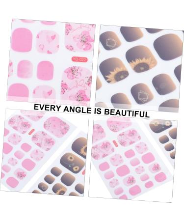 minkissy 4 Sheets Toe Nail Stickers Full Nail Decals French Stickers Toe Nail Decoration Nails Stickers French Manicure Stickers Toe Nail Decals Nail Polish Child Fake Nail Stickers - Buy Online on GoSupps.com