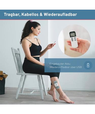 Terapio Wireless TENS Device - Portable Pain Relief & Muscle Stimulator | 15 Modes for Back Neck Arm & Knee Therapy - Buy Online on GoSupps.com