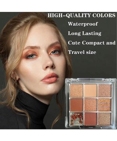 Dark Brown Eyeshadow Palette | Copper Matte Shimmer | Highly Pigmented & Waterproof | Long Lasting Korean Eye Makeup - 9 Color Glitter Palette (Brown 5) - Buy Online on GoSupps.com