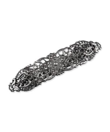 Rivelle ladies traditional hair clip 8 cm hair accessory vintage wedding metal silver