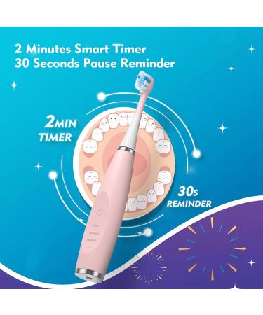 FUMEIKANG Kids Electric Toothbrushes Sonic Rechargeable Tooth Brush Gifts for Boys and Grils Smart Timer Power Toothbrush - Pink 3 4 5 6 7 8 9 10 11 12-Blue - Buy Online on GoSupps.com