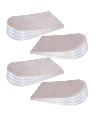 2 Pairs Adjustable Heel Lifts Plantar Fasciitis Heel Pads 1/4 to 1 Gel Heel Lift Inserts Increase Insoles for Leg Length Discrepancy Upgrade and Widen Height (4 Layers Per Pair) 4 Layers-Large
