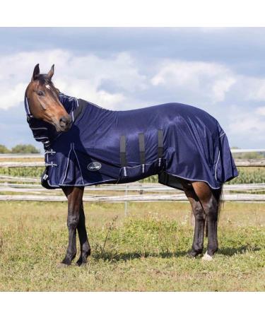 Marengos Flying Ceiling for Horses | Elastic Neck | Insect Protection | Close-Meshed Eczema Blanket | Night Blue 145 cm | Outdoor Horse Gear - Buy Online on GoSupps.com