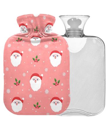 NAANLE hot water bottle with a sweet Santa Claus 2 l large warm-up bag for bed hand foot warmer pain relief heat and cold therapy 2L