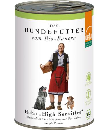 Defu dog food |1 x 410 g |Organic chicken high sensitive |Cereal-free premium organic wet feed menu for dogs organic chicken 410 g (1 Pack)