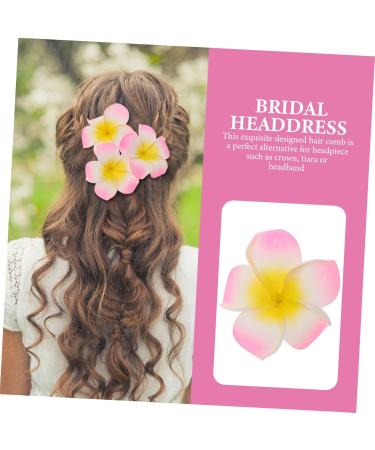 FRCOLOR 1pc Frangipani Headpiece Floral Hair Accessories Hair Jewels for Women Hawaiian Accessories Beach Wedding Hair Barratte Womens Hair Clips Tiara Miss Shoes and Hats Decorations Pink - Buy Online on GoSupps.com