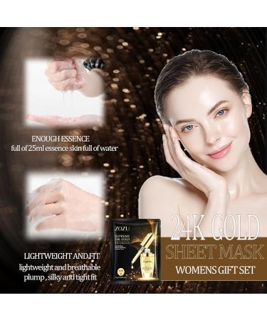 Sheet Mask - 24K Gold Face Mask Womens Gift Sets - Anti-Wrinkle Gift Sets for Teenage Girls to Improve Dull Skin - Moisturize & Sooth Skin - Smooth & Plump - Face Mask Set for All Skin Types(24K) - Buy Online on GoSupps.com