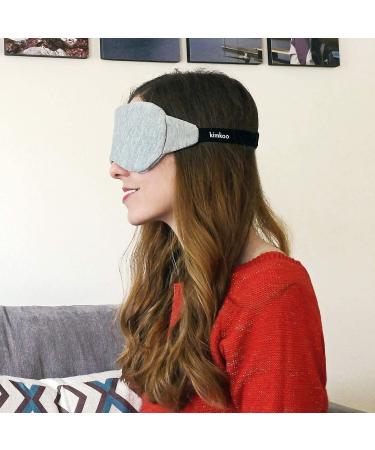 Kimkoo Sleep Mask - Soft & Comfortable Eye Mask for Sleeping, Block Out Light for Women and Men, Perfect for Travel - Gray | Includes Pouch - Buy Online on GoSupps.com
