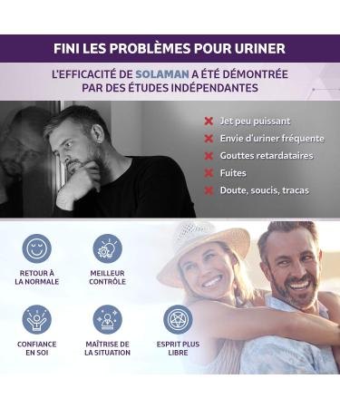 SOLAMAN Prostate Protection and Urinary Comfort. - Dwarf Palm and other Natural Active Ingredients validated by 8 Clinical Studies - 60 vegan capsules. French laboratory SOLAGE - Buy Online on GoSupps.com