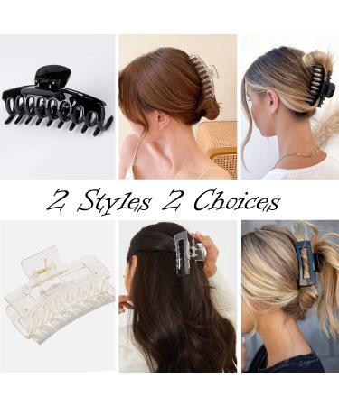Large Hair Claw Clips 8 Pack - Strong Hold Claw Clips for Thick Hair - 2 Styles - Hair Clamps & Jaw Clips - Neutral Colors - Buy Online on GoSupps.com