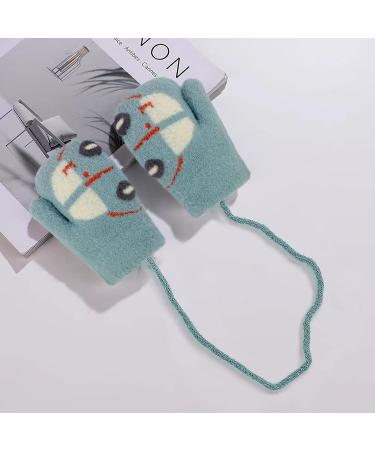 Cute Fox Knitting Toddler Gloves | Winter Thermal Plush Lining | 1-3 Yrs | Car/Blue - Buy Online on GoSupps.com