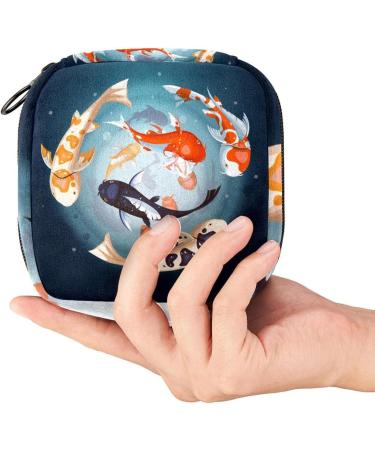 Menstruation Pad Bag with Zipper - Stylish Women's Napkin & Tampon Collection Bag (Koi Fisch Yin Yang) - International Shipping Available - Buy Online on GoSupps.com