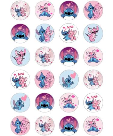 24 x Stitch and Angel edible paper cupcake toppers wafer cake decorations Fairy Rice Paper - Buy Online on GoSupps.com