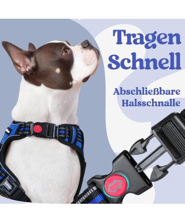 Buy Rabbitgoo Adjustable Dog Harness for Large Dogs - No-Choke Design Soft Padded Reflective Anti-Training with Handle - Blue Large (1 Pack) - Buy Online on GoSupps.com