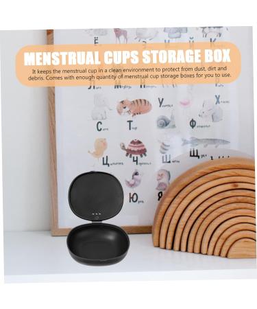 AMOSFUN 2 Series Silicone Menstrual Cup Container - Portable Cleaner & Storage Holder - Black 1 Pack - Buy Online on GoSupps.com