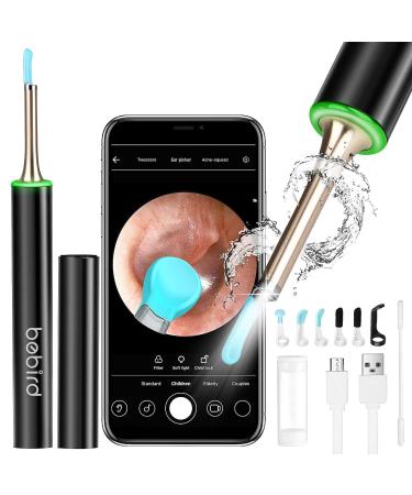 BEBIRD Ear Wax Removal Tool Kit 1960P HD Ear Camera, WiFi Smart Ear Cleaner with 6-Axis Gyroscope Intelligent Otoscope for All Devices T15-black