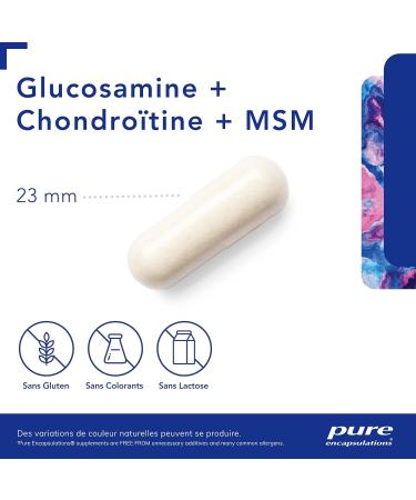 Pure Encapsulations - Glucosamine & Chondroitin + MSM - Promotes Connective Tissue & Joint Health - Cartilage Essential Components - 60 Capsules - Buy Online on GoSupps.com
