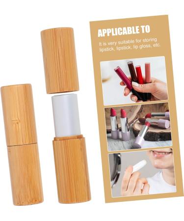  MAJORMENCH 2 Bamboo Lipstick Lip Gloss Container Empty and Refillable Lip Balm Tubes for DIY Makeup Portable Empty Tubes DIY Lipstick Container - Buy Online on GoSupps.com
