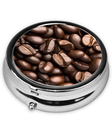 Funny Roasted Coffee Beans Pill Box - 3 Compartment Mini Travel Organizer for Medicine Vitamins & Tablets - Buy Online on GoSupps.com