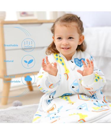 MIKAFEN 100% Organic Cotton Baby Sleeping Bag 3.5Tog | Long Sleeves | Elephant Design | 32-36in/18-30 Months | Winter Essential - Buy Online on GoSupps.com