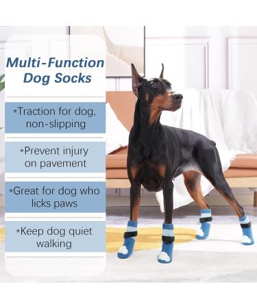 Buy Kuoser Dog Socks - 3 Pairs Anti-Slip Paw Protection for Hardwood Floors | Blue M M - 6-Pack - Buy Online on GoSupps.com