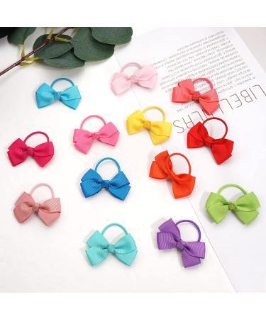 50 Pcs 2 Inch Boutique Hair Bows Set for Baby Girls with Rubber Band - Multi-colored | Infants Toddlers Kids Hair Accessories - Buy Online on GoSupps.com
