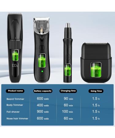 Lanumi 4-in-1 Beard & Body Hair Trimmer Set | Rechargeable Electric Shaver & Groomer - Perfect Gifts for Him - Buy Online on GoSupps.com