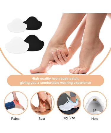 Microfiber Heel Repair Patch Set - 8 Pairs, Self-Adhesive, for Shoes & Seats - Black & White - Buy Online on GoSupps.com