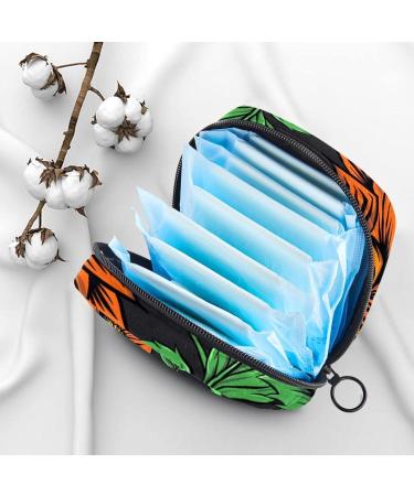 Stylish Women's Napkin Storage Bag - Portable Menstruation Cup Holder with Orange Rose Design | Perfect for First Period Essentials - Buy Online on GoSupps.com