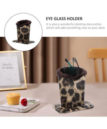 Milists Plush-Dressed Anti-Scratch Leather Glasses Holder - Silver Leopard for Desks & Bedside Tables | Shop Internationally - Buy Online on GoSupps.com