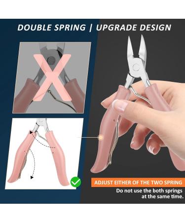 Pink Toenail Clippers for Thick and Ingrown Nails - Professional Podiatrist Kit for Men, Women, Elderly - Heavy Duty Nail Scissors for Toenail Treatment - Buy Online on GoSupps.com