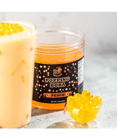 Popping Boba Pearls | Peach Flavor | 1LB (454g) | Bursting Tea Balls for Drinks Desserts Smoothies and Snack Toppings | Bubble Tea Tapioca Pearl Mix - Buy Online on GoSupps.com