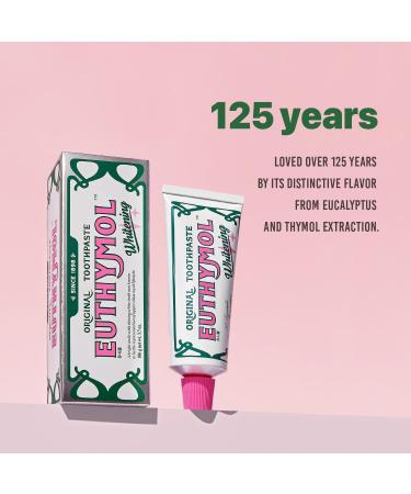 Euthymol Whitening Toothpaste 75ml x 6 Contains Fluoride Vitamin E Non-GMO Gluten Free Plaque Removal Cavity Protection Antibacterial White Clean Teeth Freshens Breath Refreshing Dental Care - Buy Online on GoSupps.com