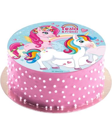 Dekora - Unicorn Edible Image - Children's Birthday Cake Topper Decoration (Edible Disc 8 inch) - Buy Online on GoSupps.com