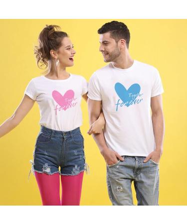 Micaxili Couples Matching Tshirt for Husband and Wife Couple Tshirt His & Her Cotton Tshirt for Women Men Couple Gift 1 Piece Medium White-men - Buy Online on GoSupps.com
