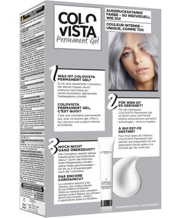 L'Or al Paris 3 Pack Permanent Hair Color Gel Intense Shine Coloration and Colovista Permanent Gel Silver Grey Treatment Mask - Buy Online on GoSupps.com