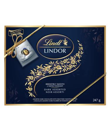 Lindt LINDOR Prestige Assorted Dark Chocolate Truffles 247-Gram Gift Box