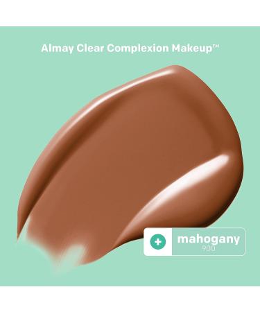 Almay Clear Complexion Acne Foundation with Salicylic Acid | Medium Coverage | Hypoallergenic and Fragrance-Free | 900 Mahogany 1 fl oz - Buy Online on GoSupps.com