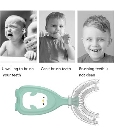 U-shaped Silicone Toothbrush for Babies - Manual Mouth Cleaning Tool (Green L) - Ideal for Children - Buy Online on GoSupps.com