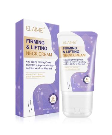 Neck Firming Cream, Skin Firming Lotion for Neck & Body, Neck Cream for Anti-Aging, Wrinkles, Reduce Double Chin,Firm Sagging Skin, Skin Tightening(120ml)