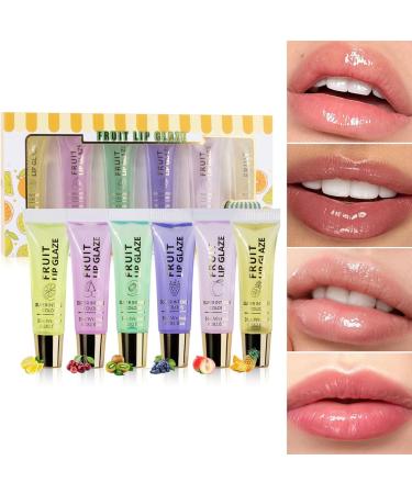 Poupangke Lip oil fruity shine 6 x moisturizing fruity practical facial care accessory for travel office outdoor and school - Buy Online on GoSupps.com