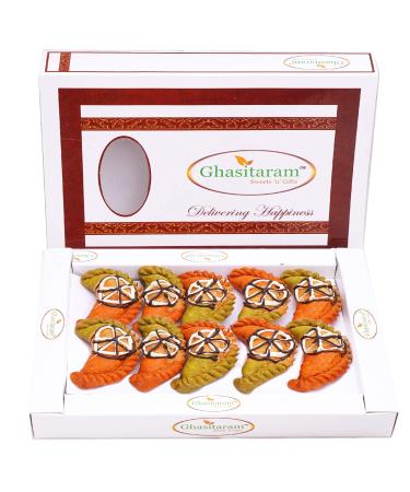 Ghasitaram Gift Holi Sweets Holi Gifts Holi Hamper Tirangi Gujiya 400 GMS |Gift for Diwali Holi Rakhi Valentine Christmas Birthday Anniversary Her Him|
