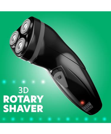 Groom Essentials 3D Rotary Electric Shaver for Men | Rechargeable Razor with Pop-up Trimmer | Ergonomic Dual Blade Guards 3 Floating Heads - Buy Now - Buy Online on GoSupps.com
