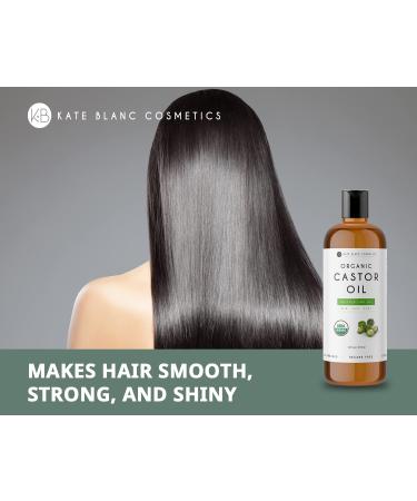 Kate Blanc 16oz USDA Certified Organic Castor Oil - Cold-Pressed, 100% Pure & Hexane-Free - Promotes Hair, Eyelash, and Eyebrow Growth - Moisturizes Dry Skin and Body - Buy Online on GoSupps.com
